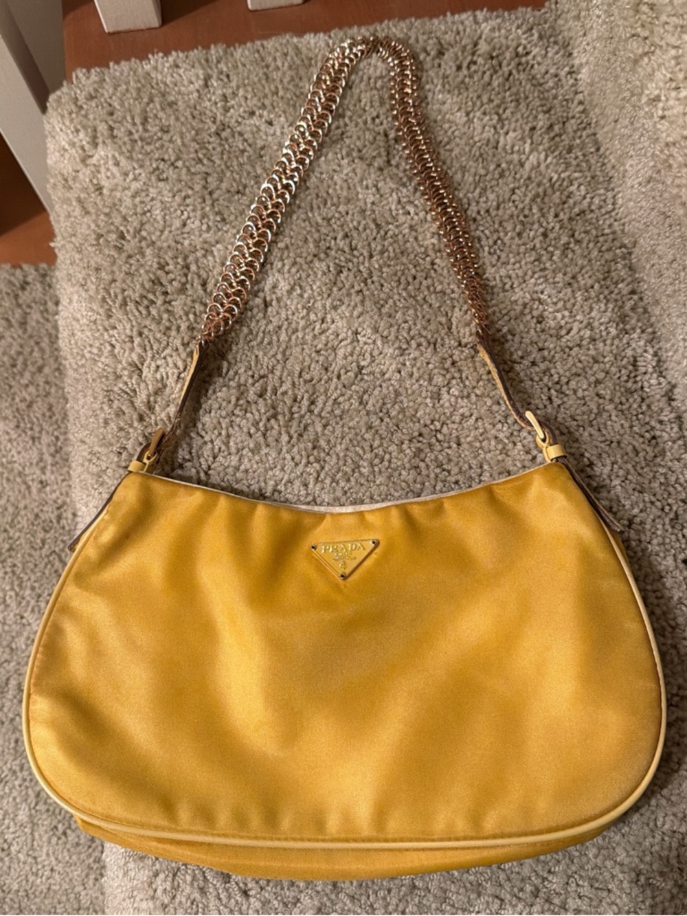 Prada Mustard Yellow Chain-Handle Shoulder Bag - Picture 12 of 12